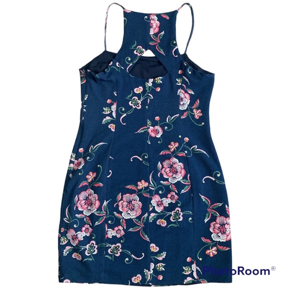 BCBGeneration Floral Embroidered Rackerback Strappy Mini Dress - Picture 4 of 14